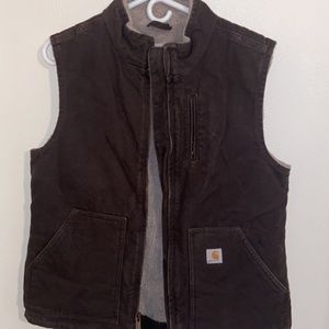 Chocolate Brown Women’s Carhartt Sherpa Lined Vest. Size Medium.